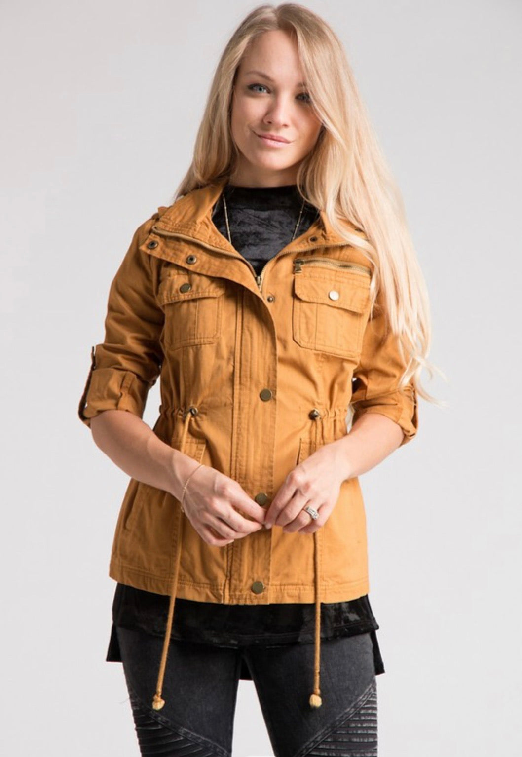 Mustard yellow utility on sale jacket