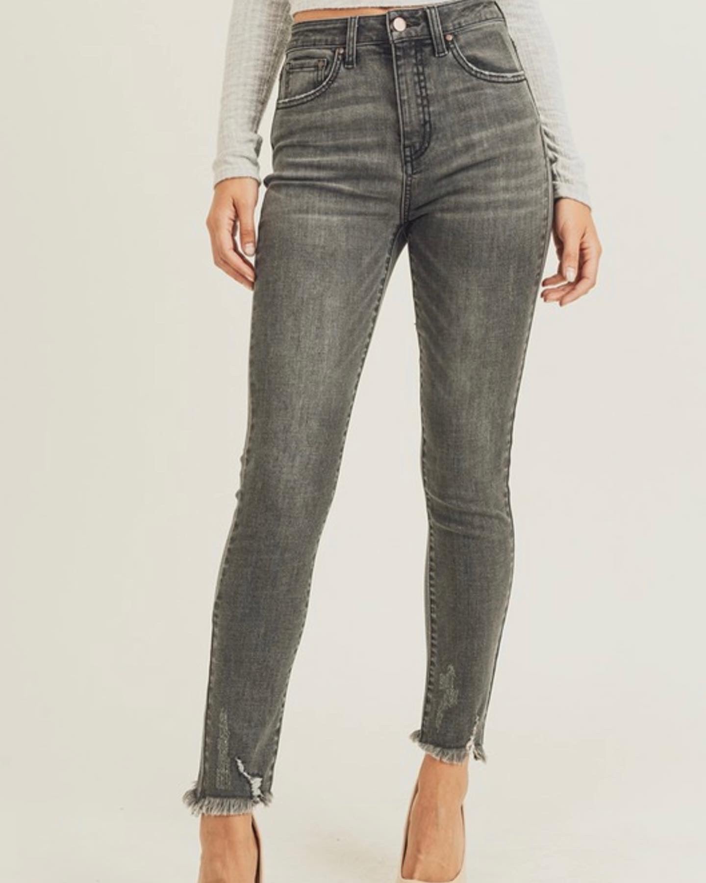 Golden Touch High Rise Jeans #MK1838 – GRAY FASHION